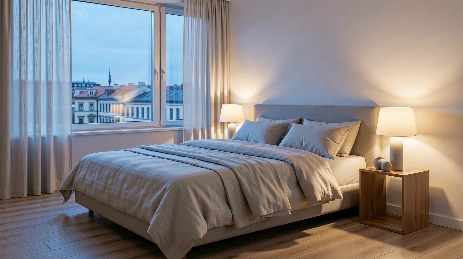 Ruhevolles Schlafzimmer Ambiente